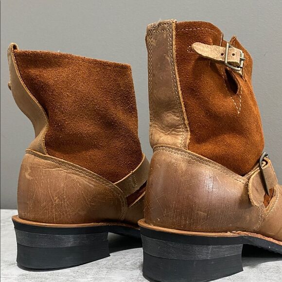 Brown Leather And Suede Ankle Boots with Buckles Size 7 - Picture 10 of 16